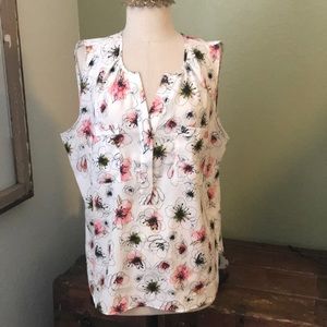 Ann Taylor floral sleeveless blouse
